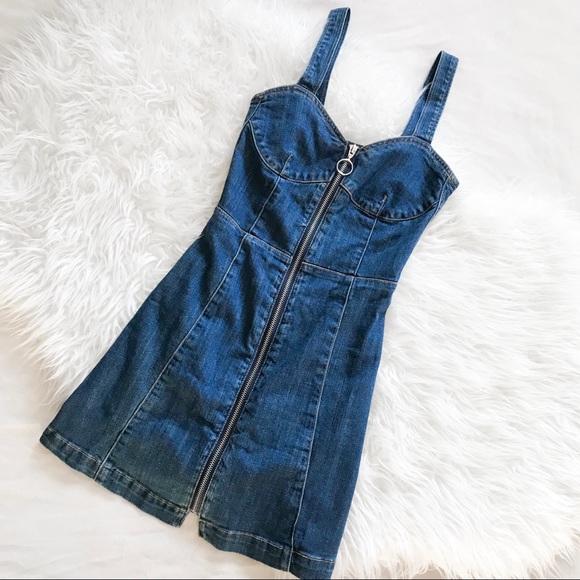 H&M Dresses & Skirts - H&M Zip Up Denim Mini Dress